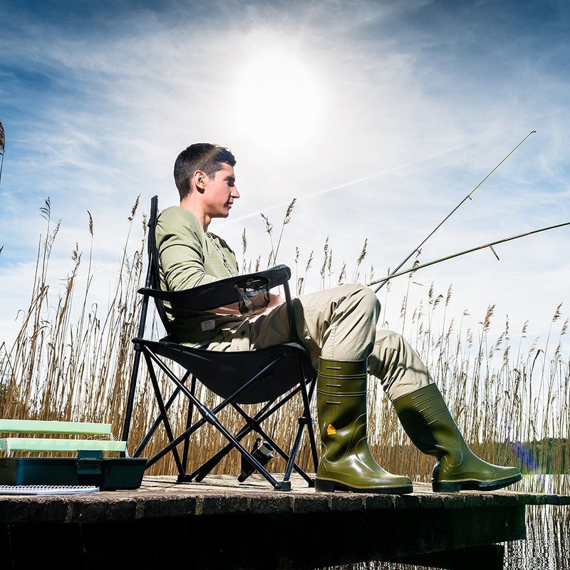 Modinity Portable Folding Chair with Arm Rest and Cup Holder with Carrying Bag for Camping Travelling Lawn Patio Fishing Garden Beach Picnic Outdoor Foldable Chair - Image 2