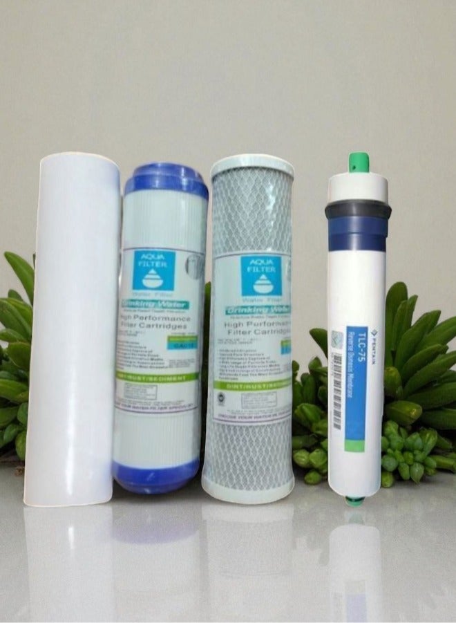 Aqua Water filter candles 1+2+3+membrane candle, fourth stage, to eliminate and remove excess salts in water