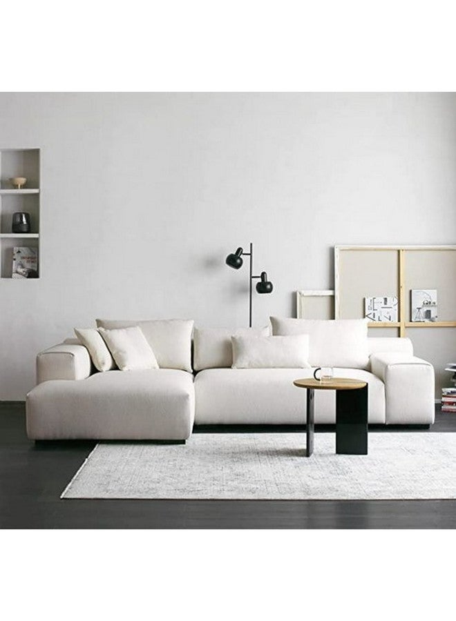 Al Home 4 Seater Linen And L-Shape Sofa - Off-White - Image 1