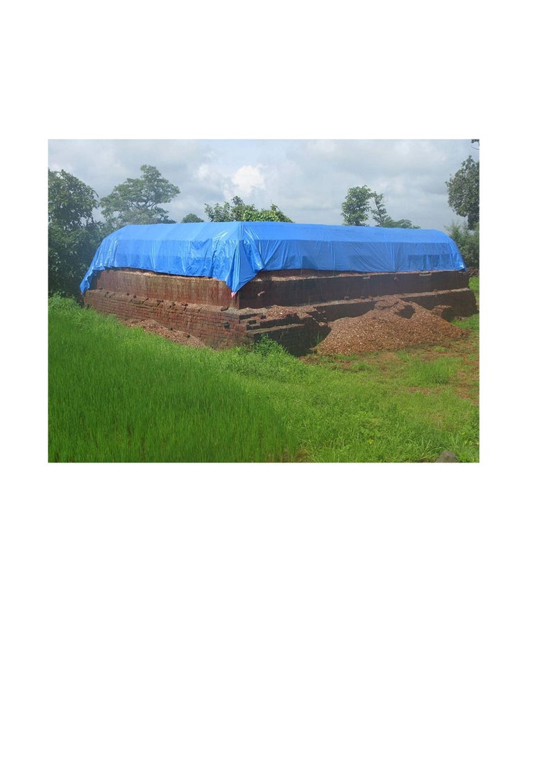 Beorol Beorol Multipurpose Waterproof Ground Cover Tent Shelter Dust-proof Rain Cover Tarpaulin Sheet with Aluminum Rings (6X10 Meter)  - Image 3