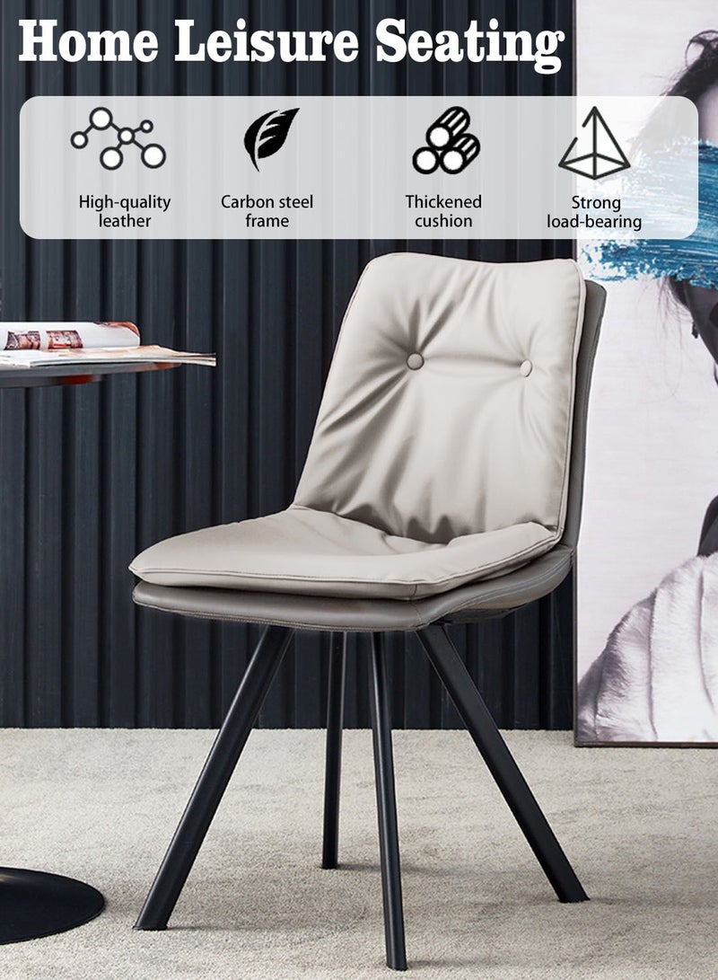ايكي ايك كرسي طعام، كرسي عصري مريح بمسند ظهر من طبقتين وأرجل معدنية، كراسي استرخاء لغرفة المعيشة أو المطبخ أو المكتب - Image 2