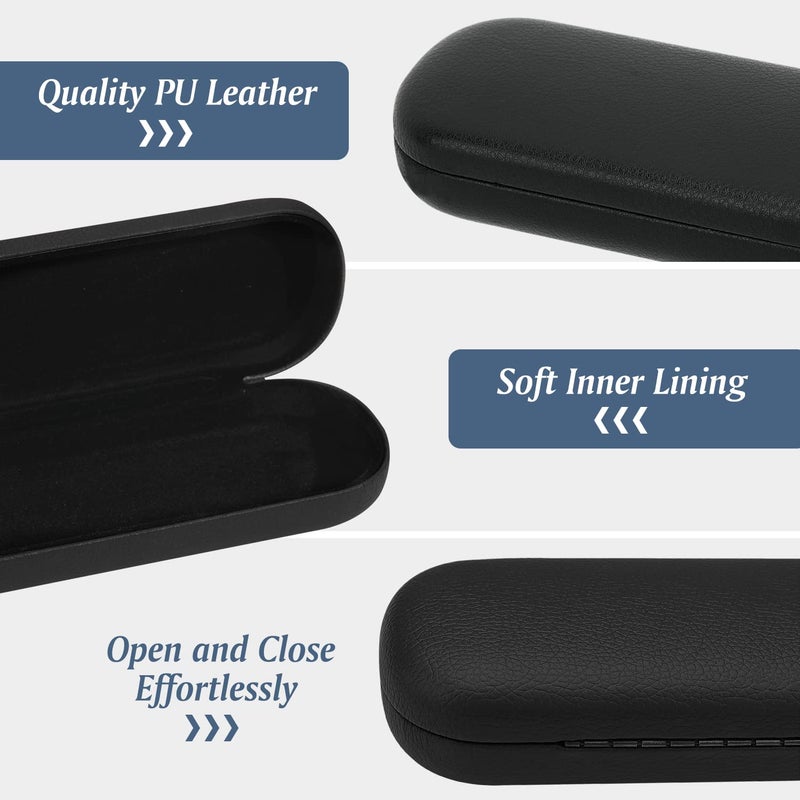 MoKo Hard Glasses Case, Hard Shell Sunglasses Case Anti-Scratch Eyeglasses Bag Portable Eyeglasses Holder Box Eyeglass Case for Women Men, Black - Image 5