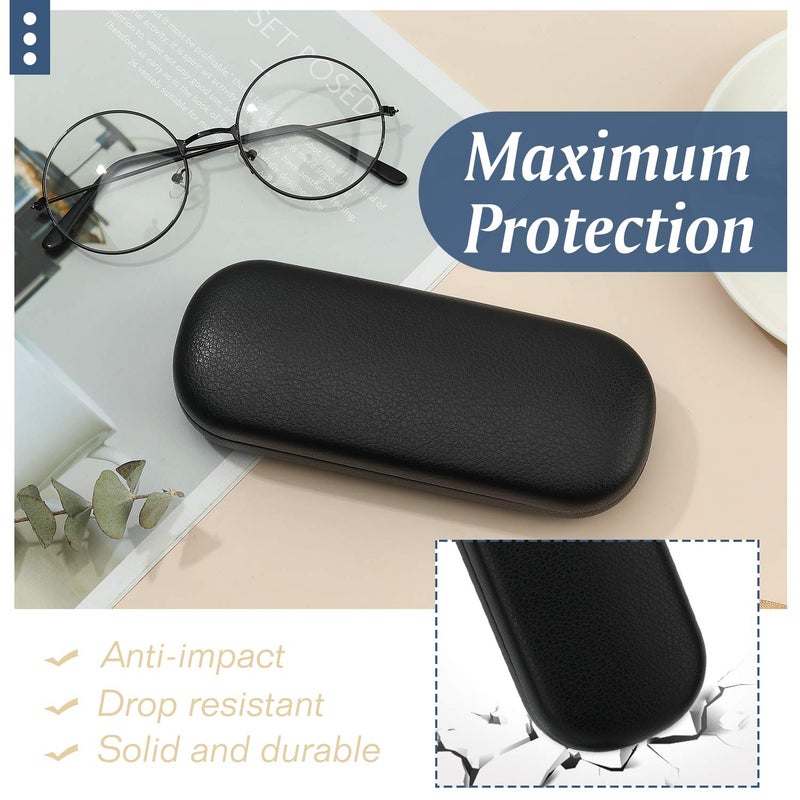 MoKo Hard Glasses Case, Hard Shell Sunglasses Case Anti-Scratch Eyeglasses Bag Portable Eyeglasses Holder Box Eyeglass Case for Women Men, Black - Image 2