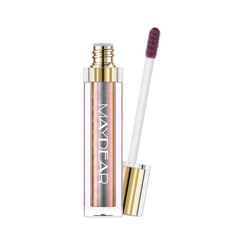 Maydear Chameleon Lipstick, High Pigmented Green Lipstick for Women Metallic Shine Lip Gloss, Full-Coverage Multichrome Long Lasting Rainbow Lip Makeup, Fuchsia Green - Image 3