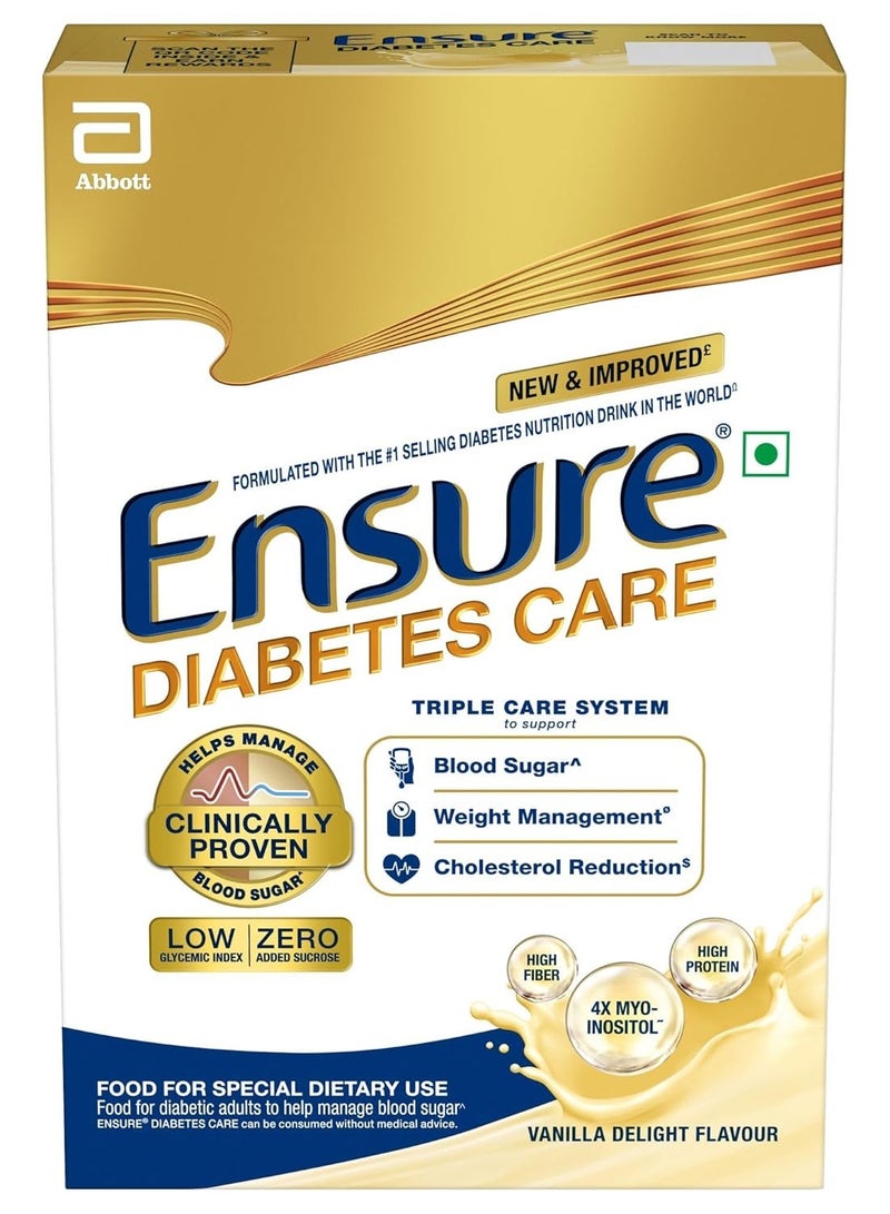 انشور تغذية العناية بمرضى السكري للمساعدة في التحكم في مستويات السكر في الدم 375جم علبة بنكهة الفانيليا الصفراء - Image 1