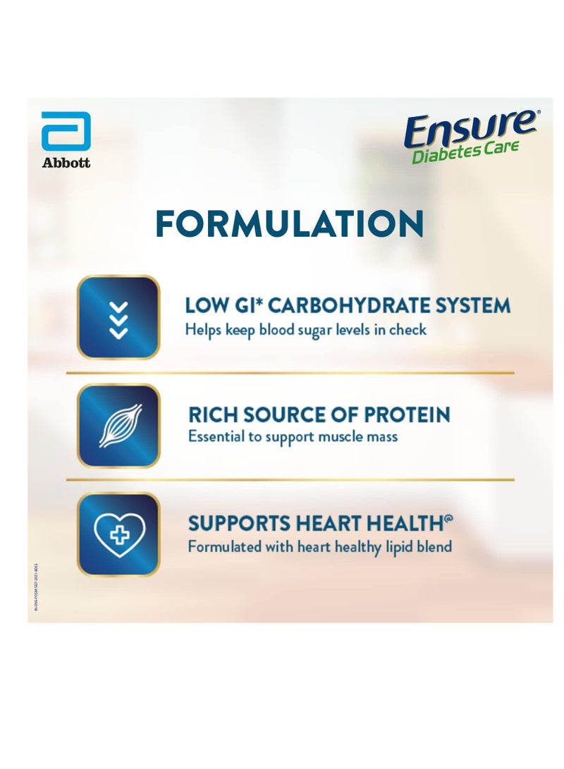 انشور تغذية العناية بمرضى السكري للمساعدة في التحكم في مستويات السكر في الدم 375جم علبة بنكهة الفانيليا الصفراء - Image 4