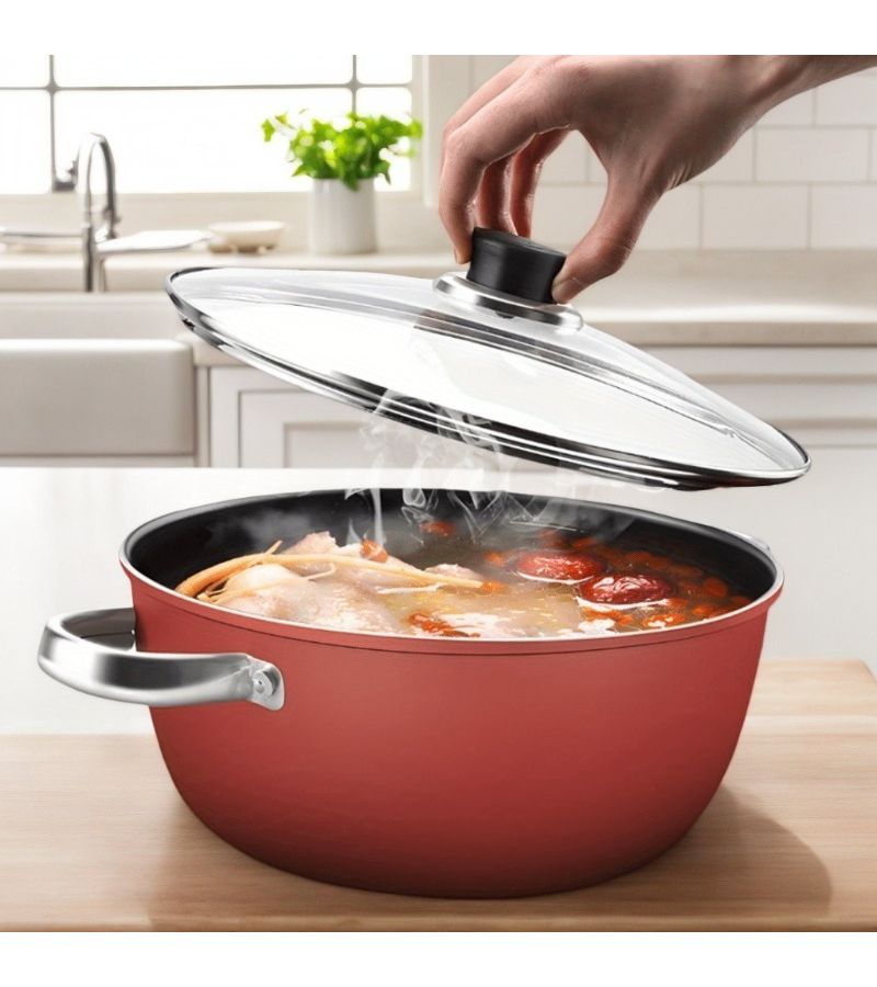 1pc Stew Pot with Lid 95oz Indoor Outdoor Cooking Tool for Shellfish Boil Camping Braising Noodle Soup Gas Induction Compatible Stockpot Home Kitchen Restaurant Holiday Gift - Image 1