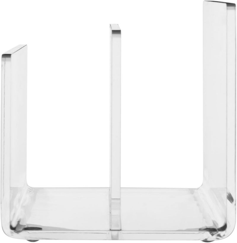 Kantek Clear Acrylic Mini File Sorter - 2 Section File Holder, 6" x 3.8" x 3.9" Desk Organizer with Non-Skid Feet - Image 2