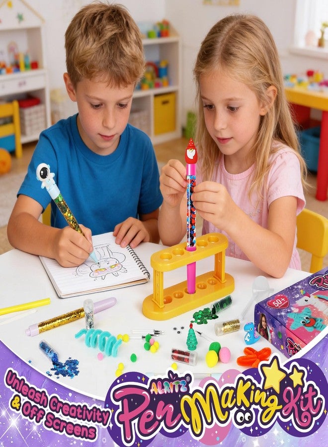 Alritz DIY Pen Making Kit for Kids, Floating Glitter & Pipe Cleaner Craft Kit, Educational Art Toy, Safe All-in-One Supplies, Birthday Party Favors Back to School for Girls and Boys Ages 8-12 - Image 4