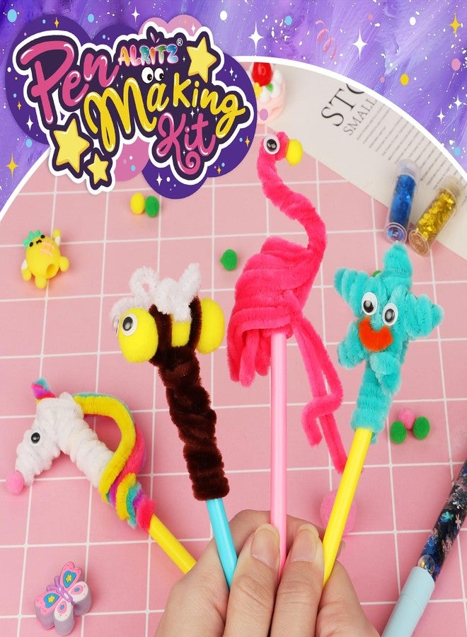 Alritz DIY Pen Making Kit for Kids, Floating Glitter & Pipe Cleaner Craft Kit, Educational Art Toy, Safe All-in-One Supplies, Birthday Party Favors Back to School for Girls and Boys Ages 8-12 - Image 3