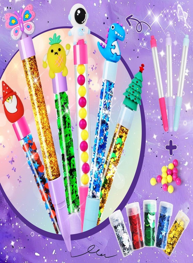 Alritz DIY Pen Making Kit for Kids, Floating Glitter & Pipe Cleaner Craft Kit, Educational Art Toy, Safe All-in-One Supplies, Birthday Party Favors Back to School for Girls and Boys Ages 8-12 - Image 2