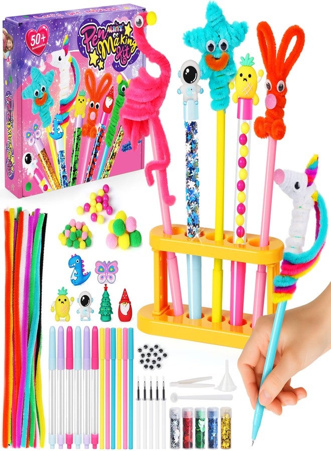 Alritz DIY Pen Making Kit for Kids, Floating Glitter & Pipe Cleaner Craft Kit, Educational Art Toy, Safe All-in-One Supplies, Birthday Party Favors Back to School for Girls and Boys Ages 8-12 - Image 1