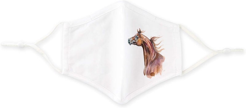 WeddingStar 3-Ply Adult Washable Cloth Face Mask Reusable and Adjustable with Filter Pocket - Horse - Image 2
