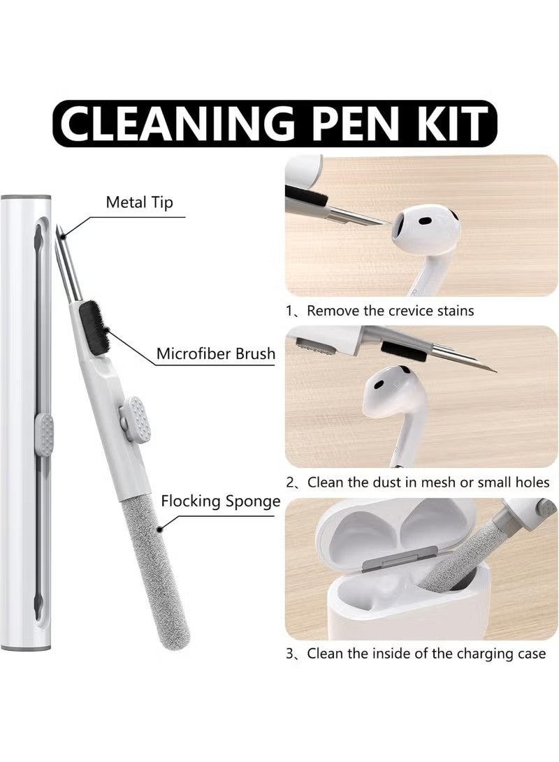 Soft Silicone Protective Case Cover for AirPods 4 with Cleaner Kit and Keychain(Grey) - Image 4