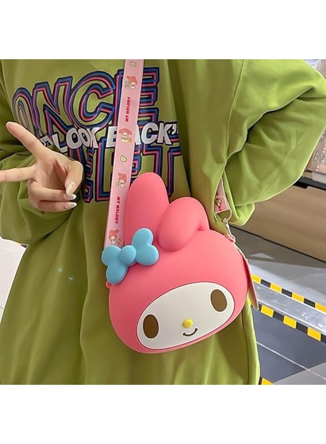 حقيبة سيليكون ميلودي، حقيبة كروس بودي كاواي، حقيبة كتف لطيفة، حقيبة ساعي، محفظة كرتونية، حقيبة كروس بودي لطيفة، حقيبة أنيمي صغيرة، حقيبة عملات معدنية للفتيات