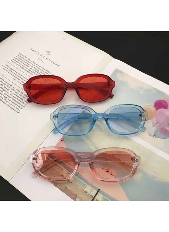 Generic - New Fashion Vintage Sunglasses Woman Brand Designer Oval Mirror Sun Glasses Female Black Frame Eyewear UV400 Gafas De Sol-Lenses Color:A-Frame Color:As shown in the figu - Image 1