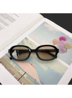 New Fashion Vintage Sunglasses Woman Brand Designer Oval Mirror Sun Glasses Female Black Frame Eyewear UV400 Gafas De Sol-Lenses Color:A-Frame Color:As shown in the figu