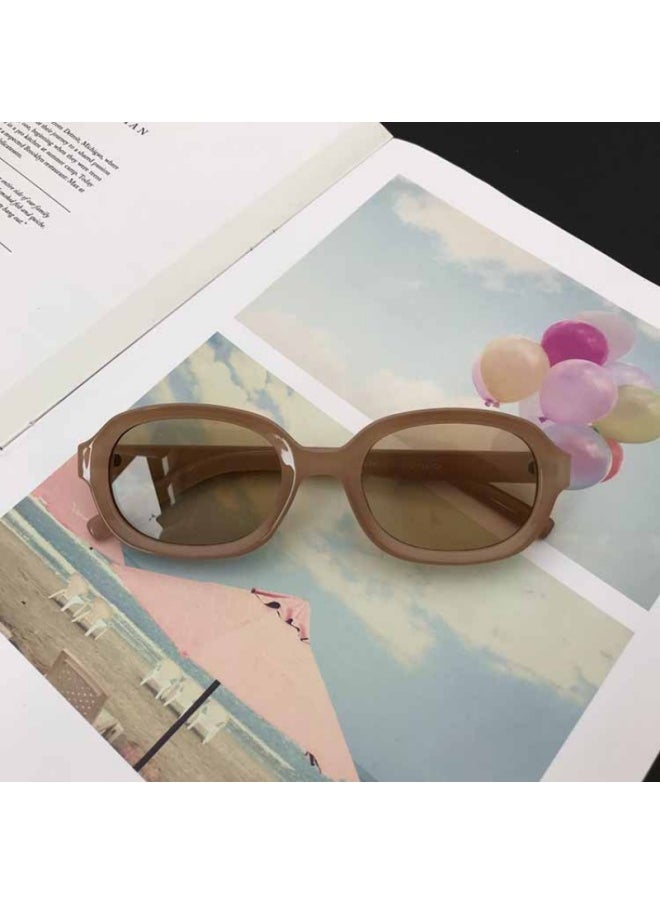 Generic - New Fashion Vintage Sunglasses Woman Brand Designer Oval Mirror Sun Glasses Female Black Frame Eyewear UV400 Gafas De Sol-Lenses Color:A-Frame Color:As shown in the figu - Image 1