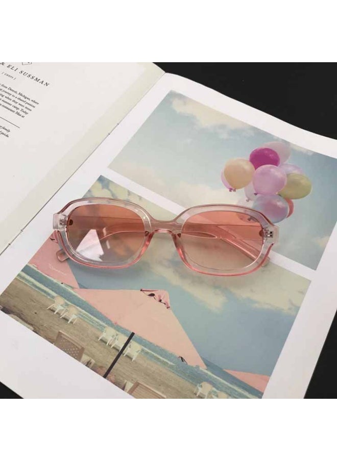 Generic - New Fashion Vintage Sunglasses Woman Brand Designer Oval Mirror Sun Glasses Female Black Frame Eyewear UV400 Gafas De Sol-Lenses Color:A-Frame Color:As shown in the figu - Image 1