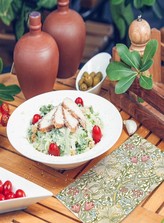 JarThenaAMCS 50 Pcs Greenery Floral Guest Napkins Vintage William Morris Disposable Napkins Retro Botanical Dinner Hand Paper Napkins for Bathroom Wedding Party Table Supplies - Image 4