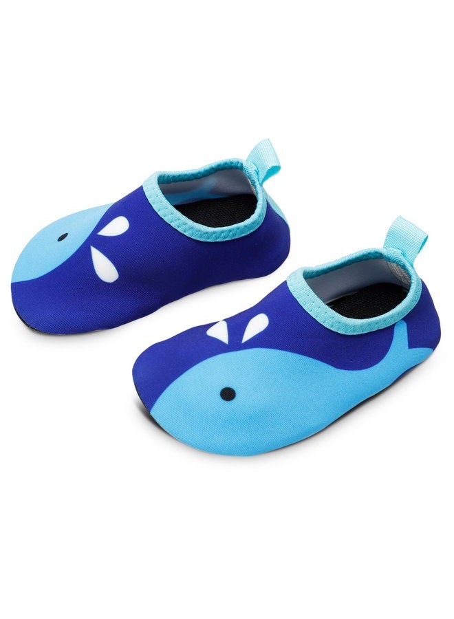 Bigib 7.5- Toddler Blue Whale - Bigib Toddler Kids Swim Water Shoes Quick Dry Non-Slip Water Skin Barefoot Sports Shoes Aqua Socks for Boys Girls Toddler, 23 EU - Image 1