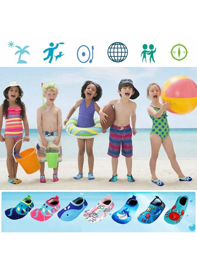 Bigib 7.5- Toddler Blue Whale - Bigib Toddler Kids Swim Water Shoes Quick Dry Non-Slip Water Skin Barefoot Sports Shoes Aqua Socks for Boys Girls Toddler, 23 EU - Image 4