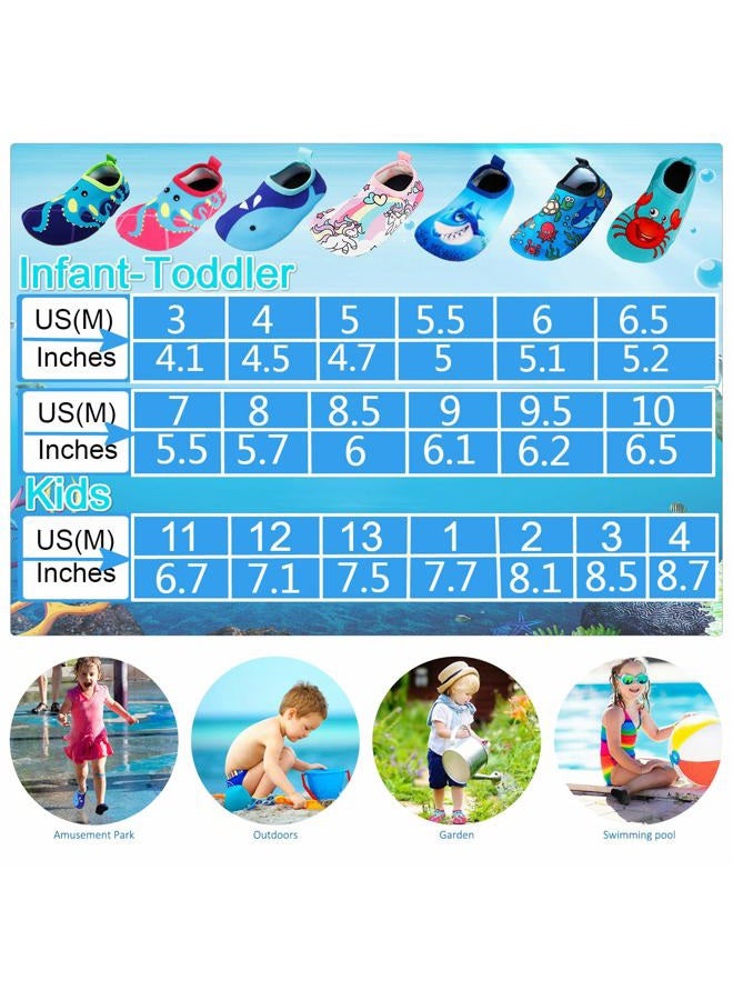 Bigib 7.5- Toddler Blue Whale - Bigib Toddler Kids Swim Water Shoes Quick Dry Non-Slip Water Skin Barefoot Sports Shoes Aqua Socks for Boys Girls Toddler, 23 EU - Image 3