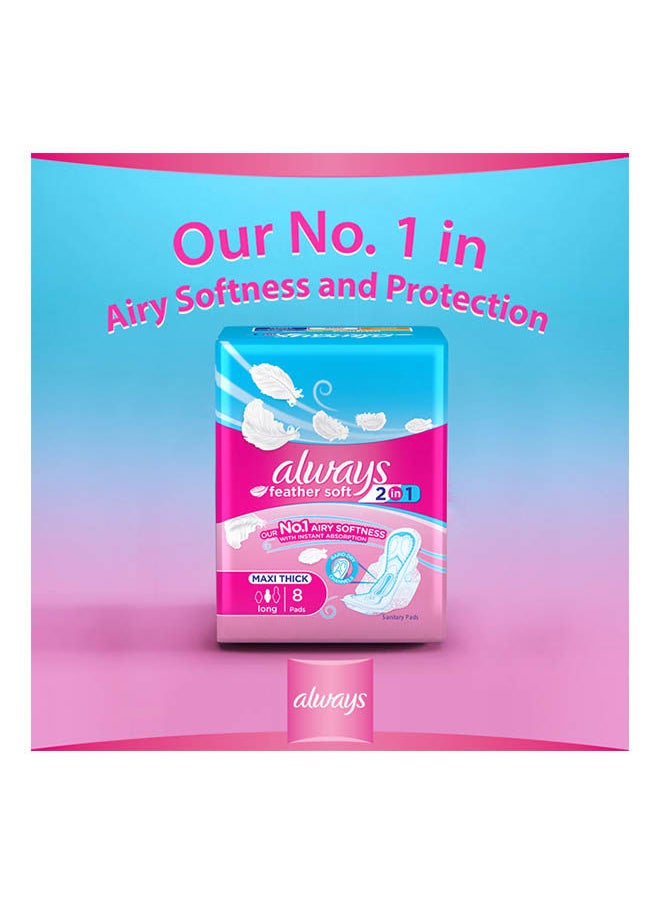 Always - Feather Soft 2in1, Maxi Thick Long Sanitary Pads With Wings - Image 1