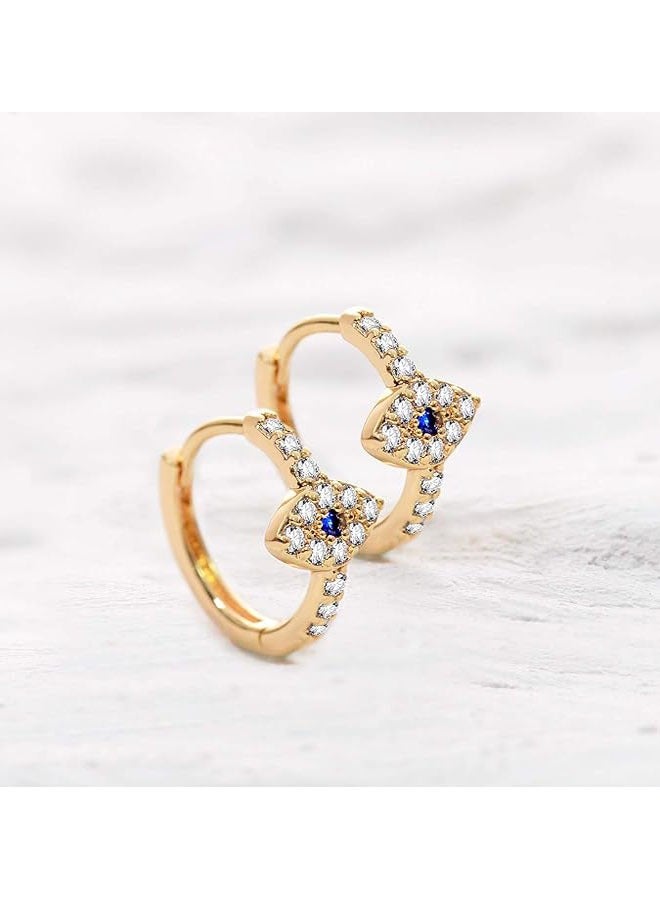 ميفيكو المرأة Huggie أقراط الذهب هوب النائم 14K الذهب شغل صغيرة بسيطة اليدوية هيبوالرجينيك مجوهرات يومية - Image 4
