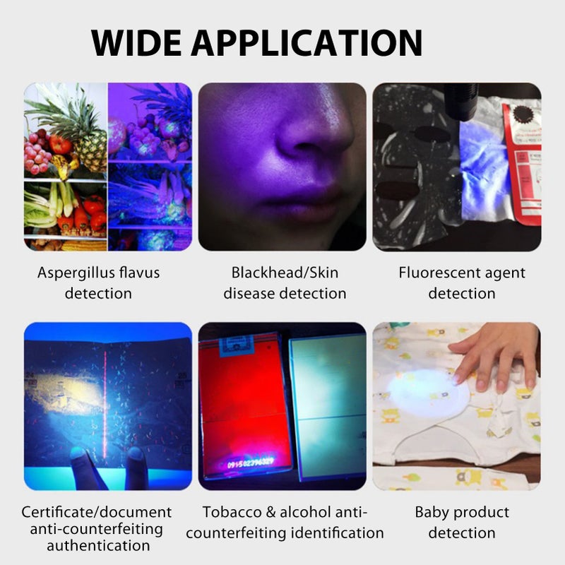UV 365nm Light, 20W Portable Rechargeable Wood's Lamp Mini Handheld UV Flashlight for Dog Urine, Pet Stains, Resin Curing, Fluorescent Agent - Image 3