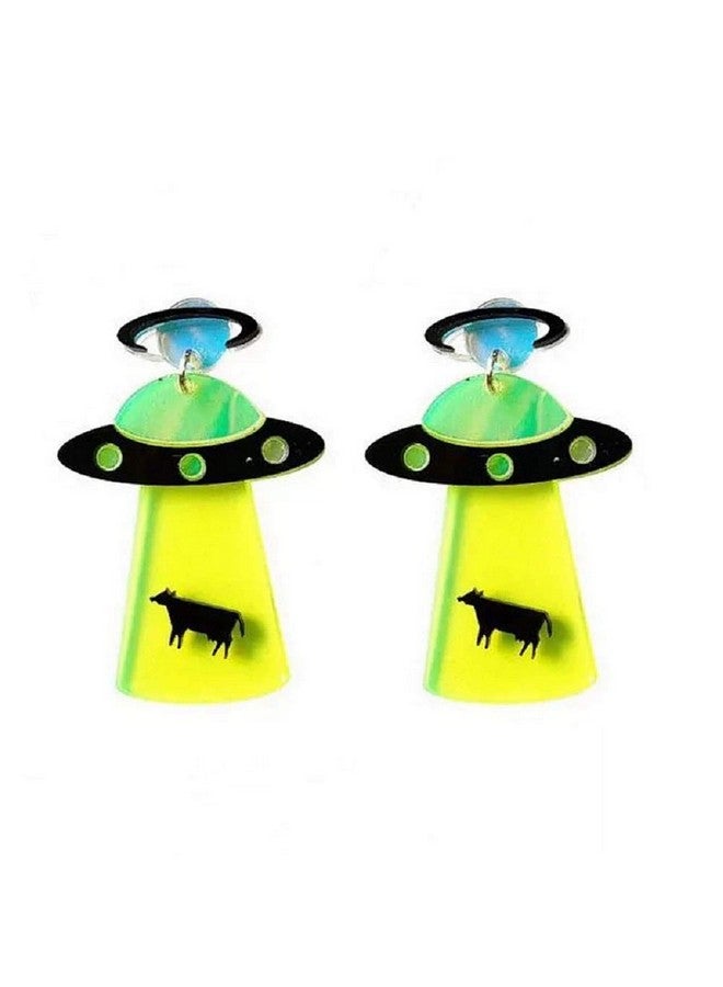 BOGZON Ufo Aliens Acrylic Earrings Jewelry Multiple Styles (B) - Image 1