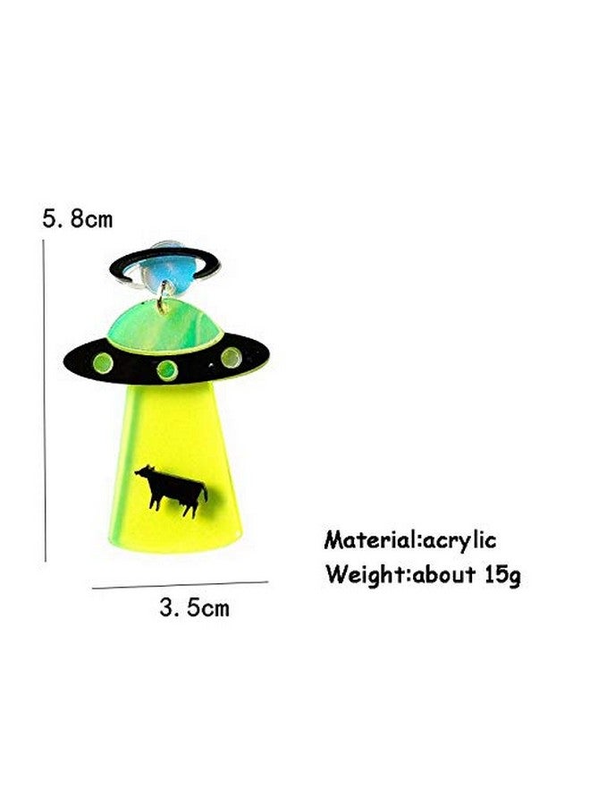 BOGZON Ufo Aliens Acrylic Earrings Jewelry Multiple Styles (B) - Image 2