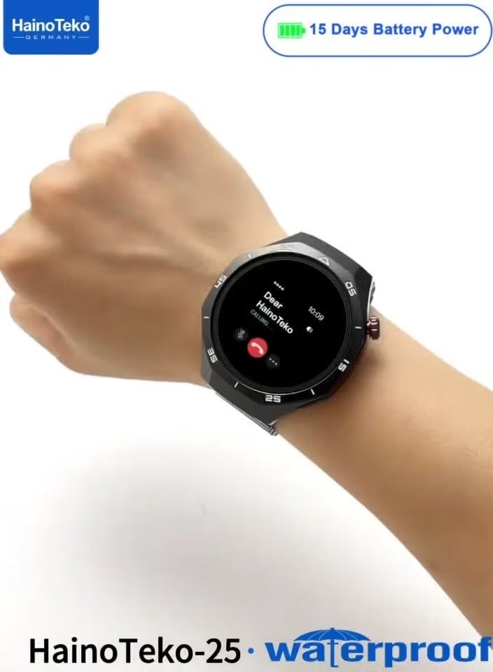 Haino Teko Hino Teko-25 Waterproof Smart Watch with AMOLED Display, 3 Interchangeable Straps, Voice Assistant, and Charging Cable Designed for Men, Multicolor - Image 3