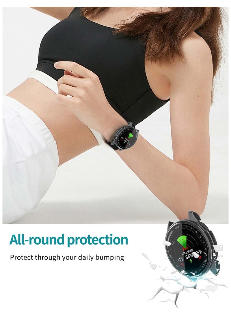 Case for Garmin Approach S50 Smart Watch Protective Cover Built-in 9H Tempered Glass Film Hard PC Easy to Install Screen Protector Compatible with Approach S50 (Clear) - Image 5