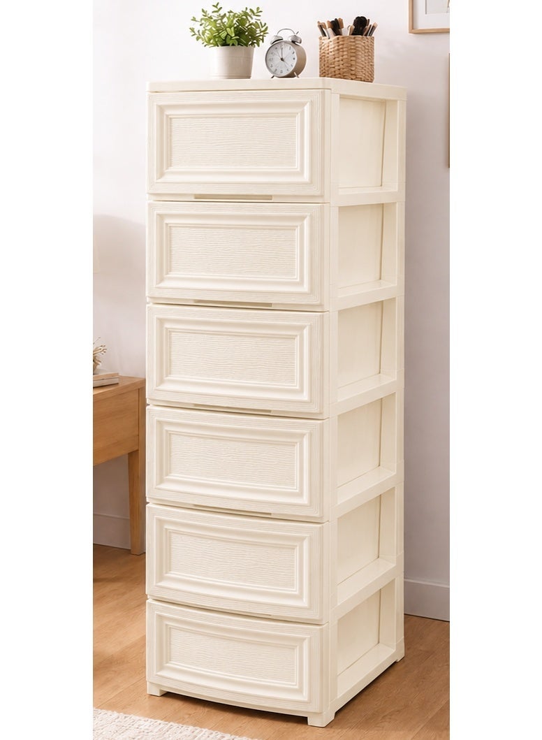 ALMUFARREJ 6-Tier Plastic Storage Drawer Unit – Size 42×34×124 cm for Elegant & Practical Organization - Image 1