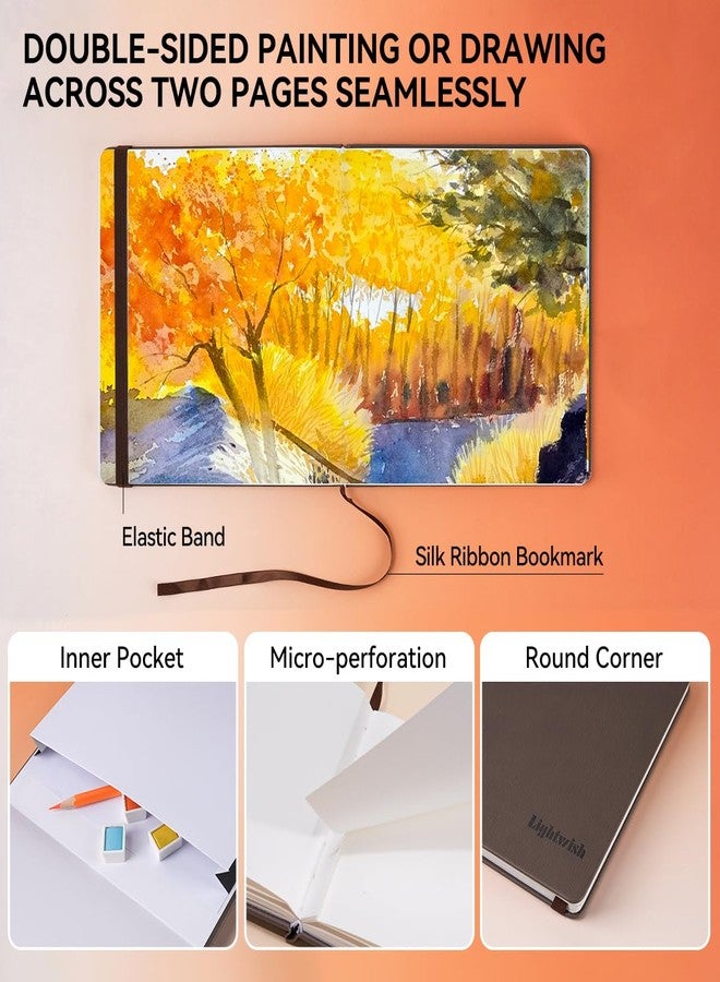 Lightwish Square Watercolor Sketchbook,2 Pack Total 40 Sheets,100% Cotton,300gsm/140lb,Acid-Free,Cold Press Watecolor Paper Journal for Artists Adults Students,4.72 * 4.72 Inches - Image 4