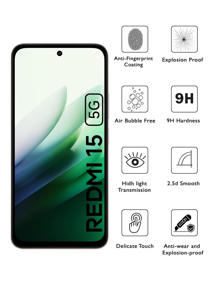 Tempered Glass Screen Protector For Xiaomi Redmi 15 5G - Image 2