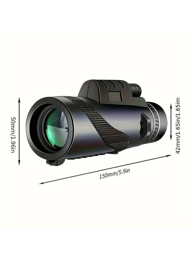 Black 10X42 High Definition Monocular Telescope For Bird Watching Fishing Hiking - Image 3