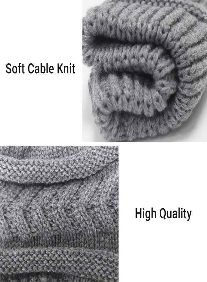 PFFY Ponytail Beanie Hat for Women Winter Warm Knit Beanies High Bun Hats Skull Cap White (Ponytail) - Image 5