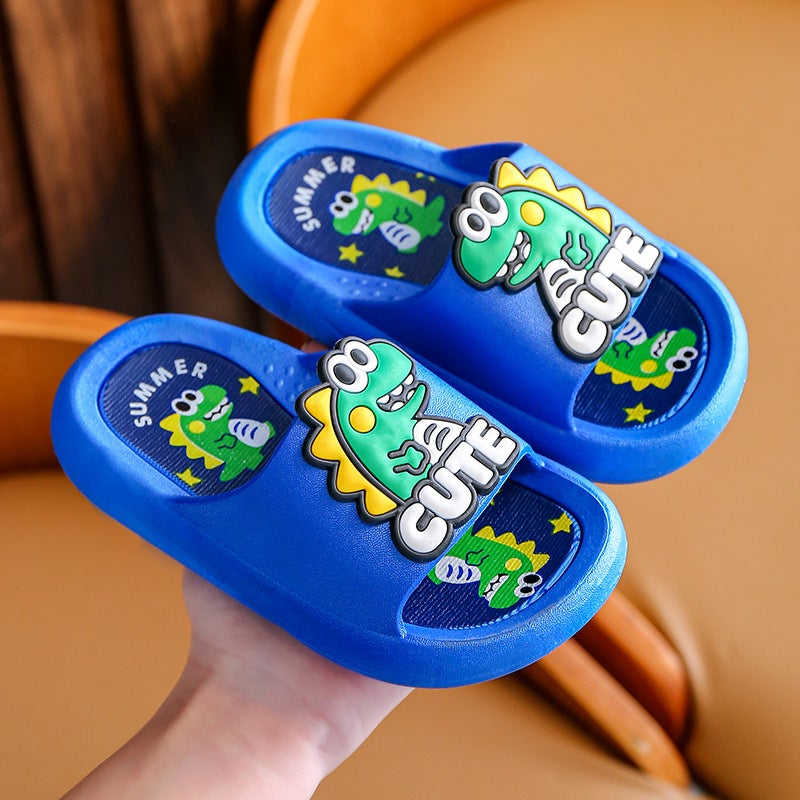 Kids Cartoon Dinosaur Slippers Spring Summer A01 blue dinosaur/ 