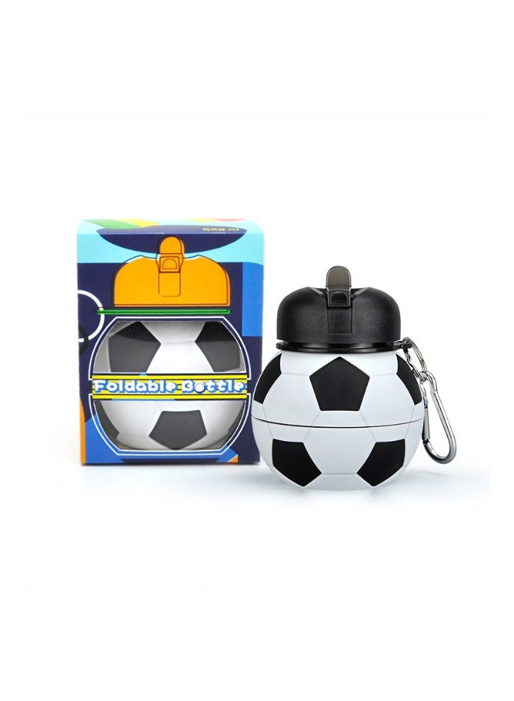 زجاجة مياه سيليكون متعددة الوظائف قابلة للطي، زجاجة شرب الأطفال، التصميم الإبداعي، للمدرسة، السفر، الرياضة، الأنشطة في الهواء الطلق، المحمولة، مقاومة السقوط، مقاومة التسرب، هدايا كرة القدم - Image 2