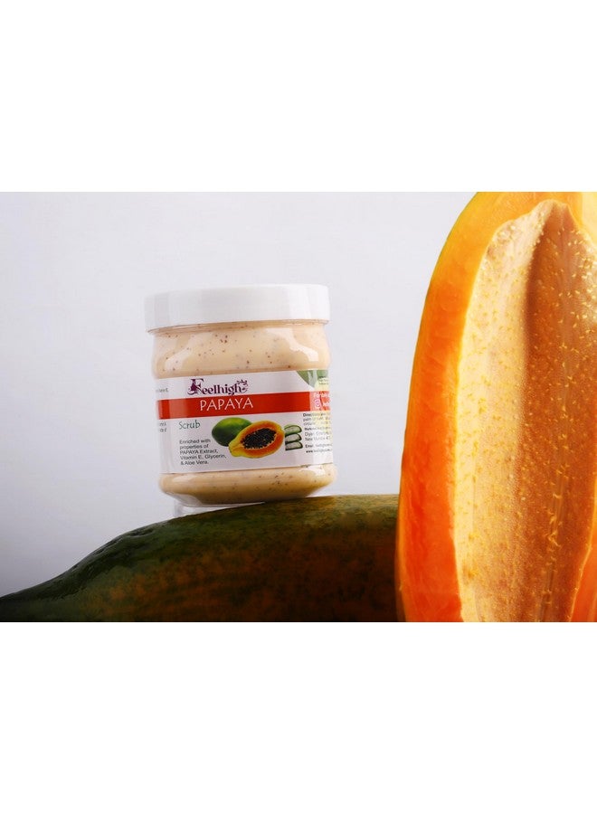 FEELHIGH Combo De Tan Tan Removal Face Scrub 500ml Enriched with Milk and Honey Extract And Papaya Scrub 500ml Enriched with Papaya, Aloe Vera And Vitamin E Extract 500ml Pack 2 Men and women Facial Kit - Image 5