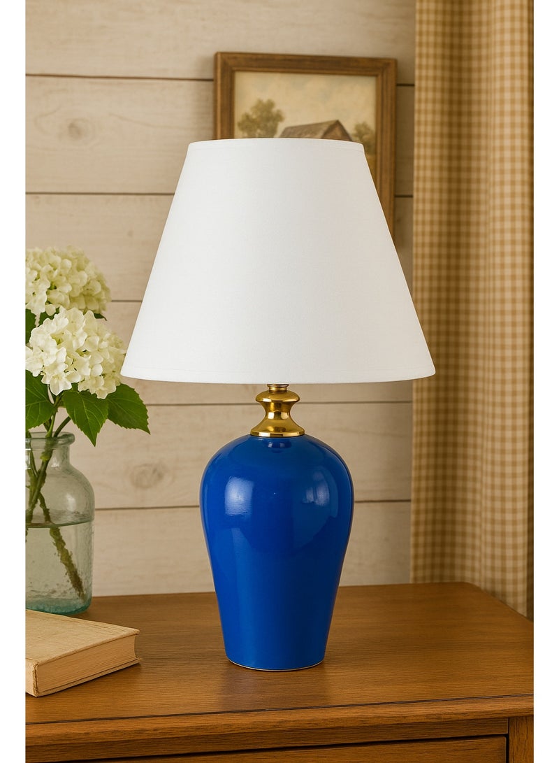 Roza lighting Blue Jar Table Lamp white lampshade - Image 5