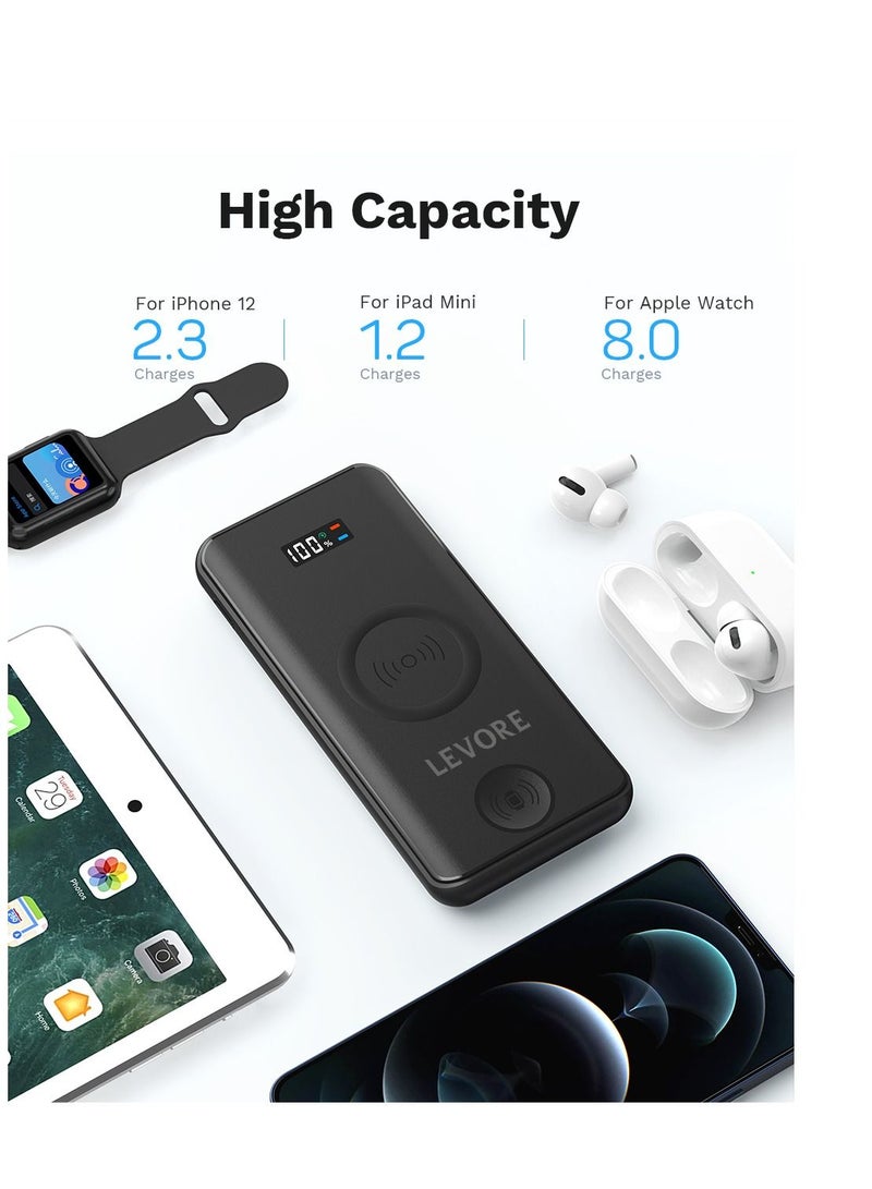 ليفور 3 في 1 شاحن لاسلكي PD 20W 10000mAh 3 Port Black LP431-BK - Image 2