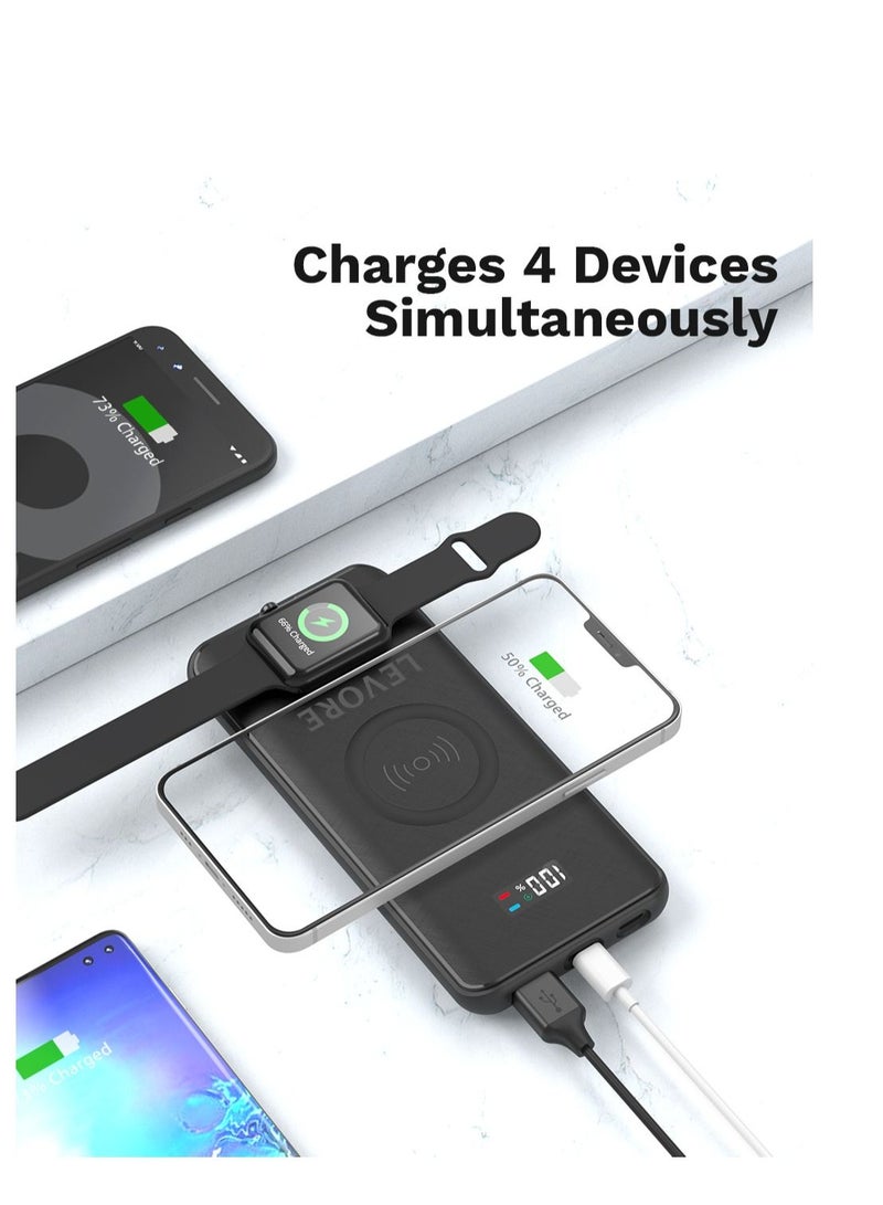 ليفور 3 في 1 شاحن لاسلكي PD 20W 10000mAh 3 Port Black LP431-BK - Image 3