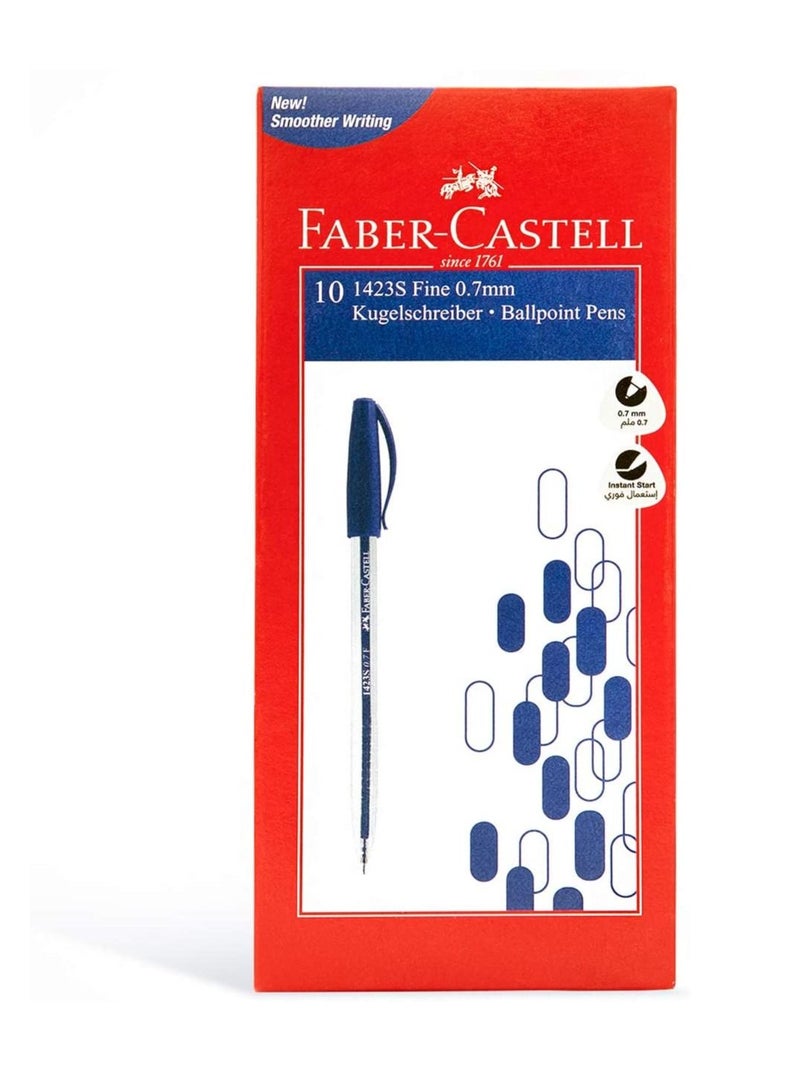 FABER-CASTELL 1423 BALL PEN 0.7MM BOX OF 10PC RED - Image 3