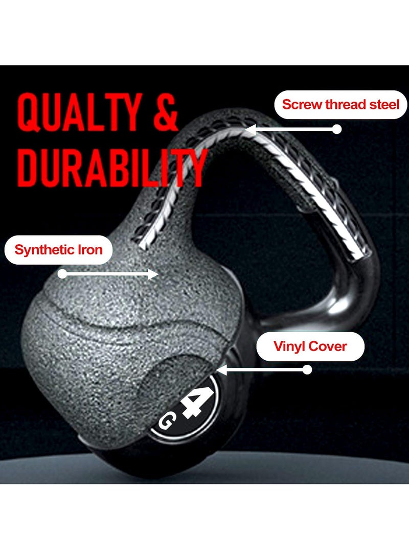 Sky Land Black Kettlebell Weights, Strength Training Kettlebell Dumbbell For Weightlifting- 14kg  - Image 3