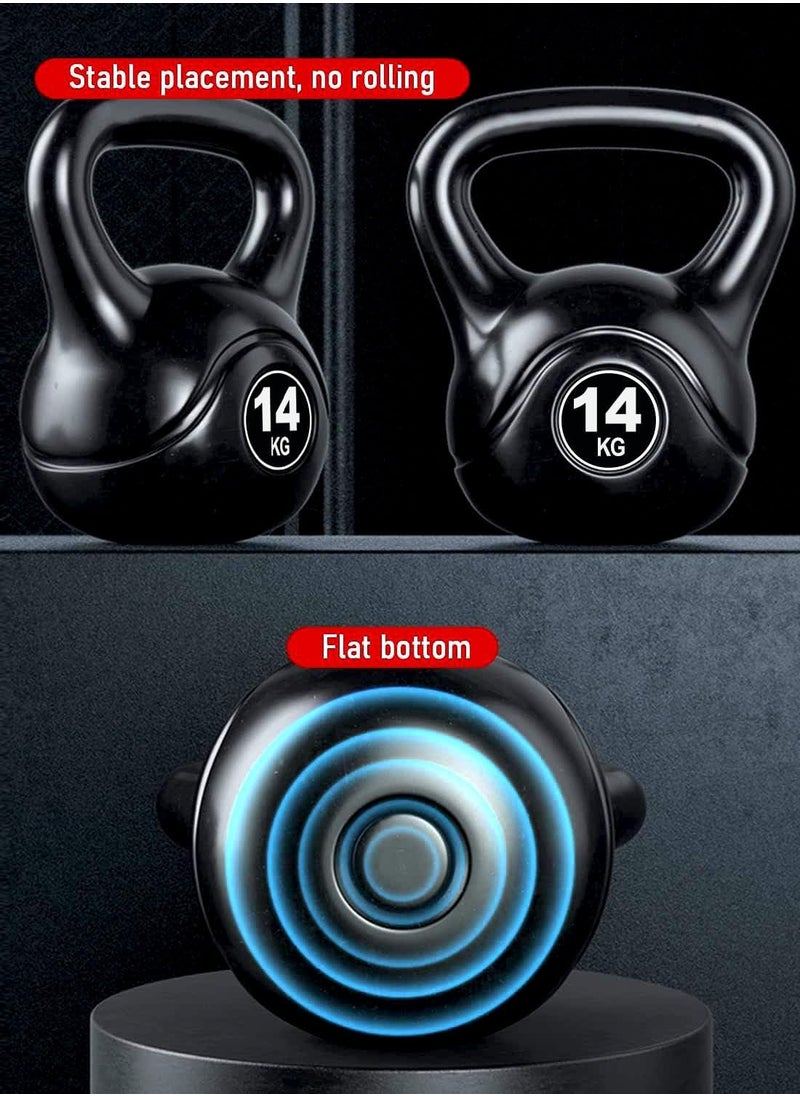 Sky Land Black Kettlebell Weights, Strength Training Kettlebell Dumbbell For Weightlifting- 14kg  - Image 4