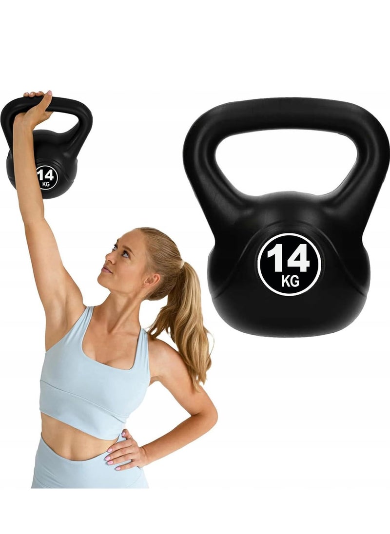 Sky Land - Black Kettlebell Weights, Strength Training Kettlebell Dumbbell For Weightlifting- 14kg - Image 1