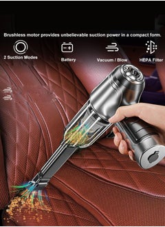Draxon Hand Vacuum Cleaner Cordless Draxon Portable Handheld Wireless High Power Multifunctional Cleaner Rechargeable with 3 Washable Filters and Strong Suction Brushless Motor for Car, Office, Sofa and Home  - Image 2